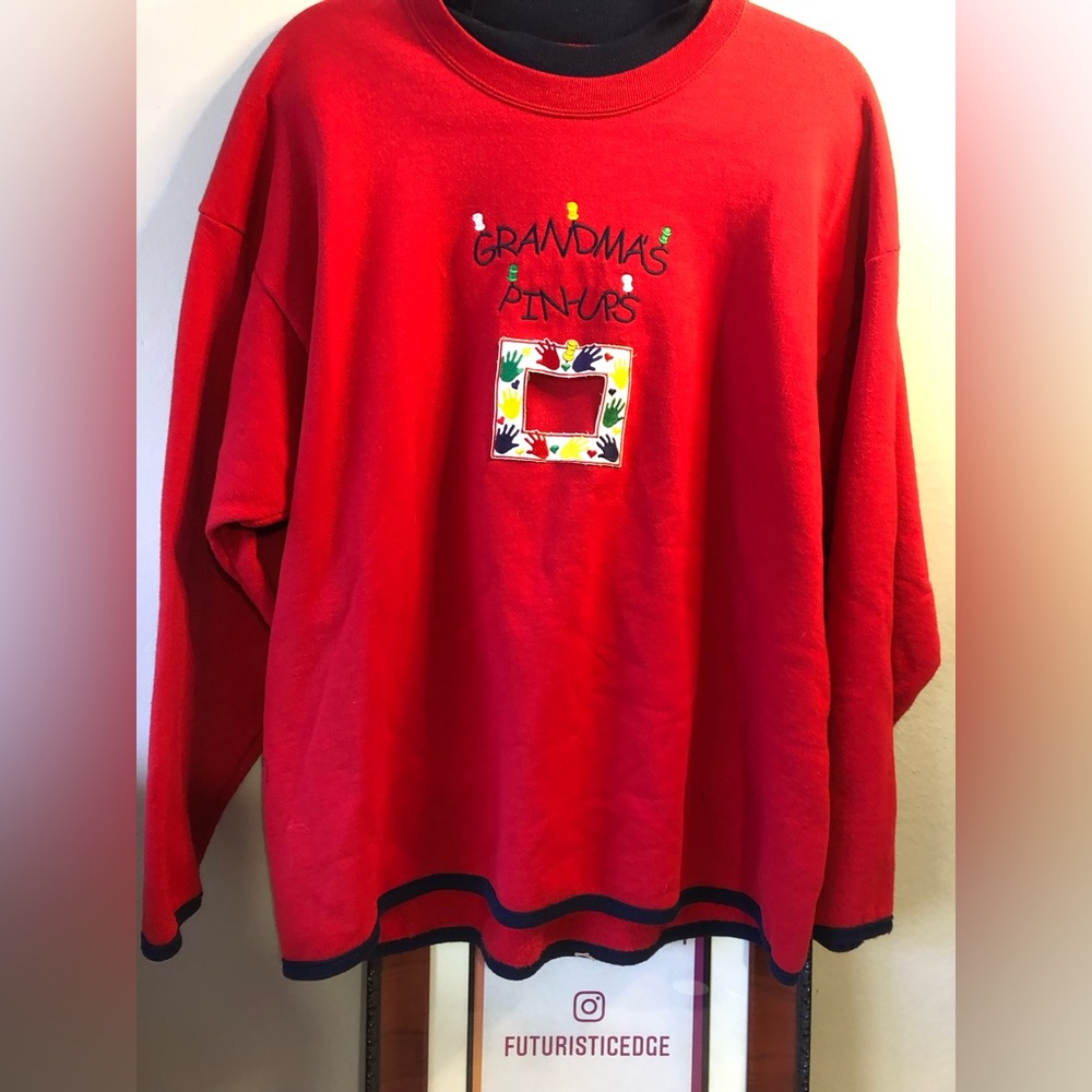 Vintage Womens Sz L Red Christmas Sweater